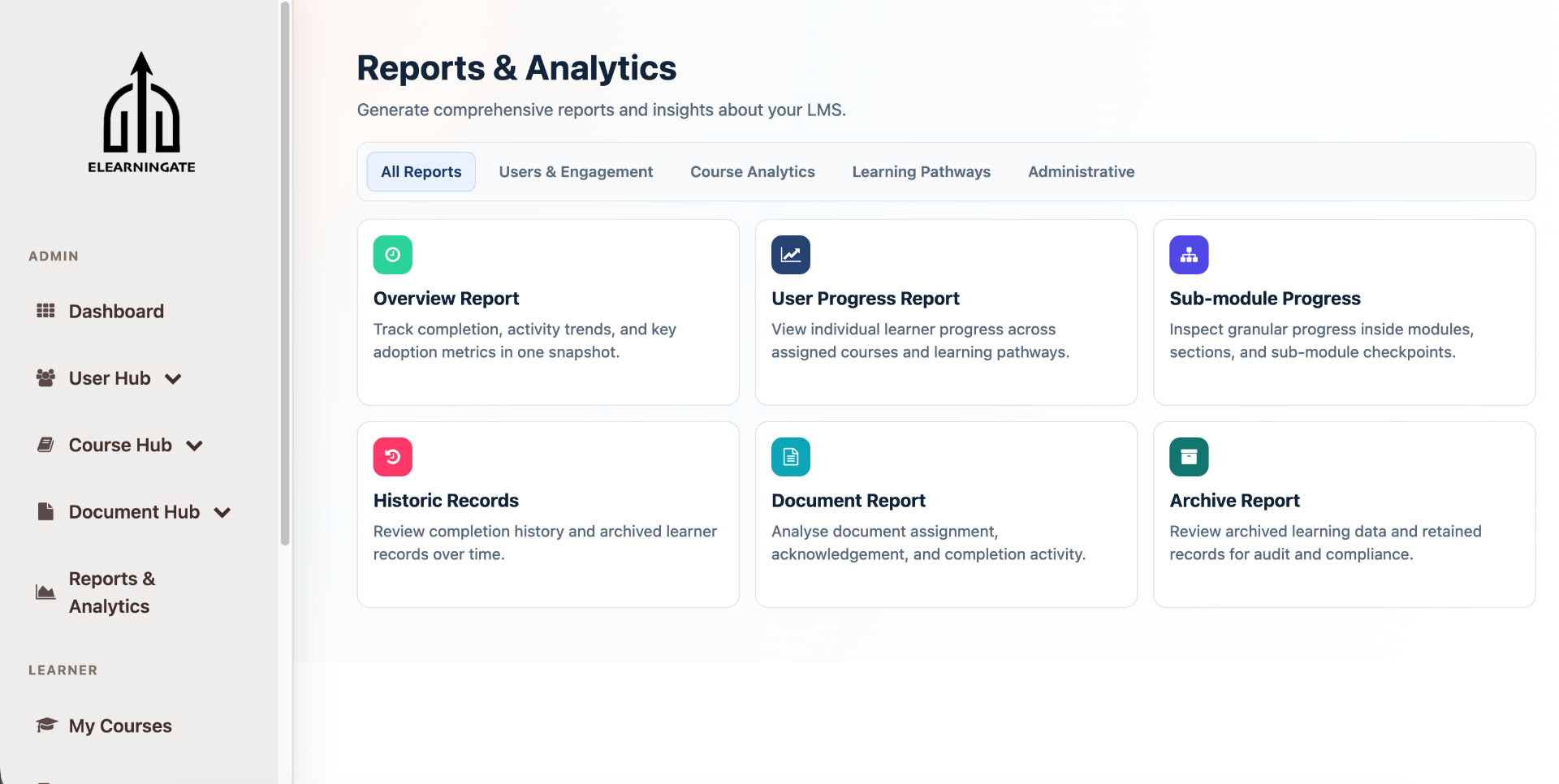 Analytics & reporting screen 1