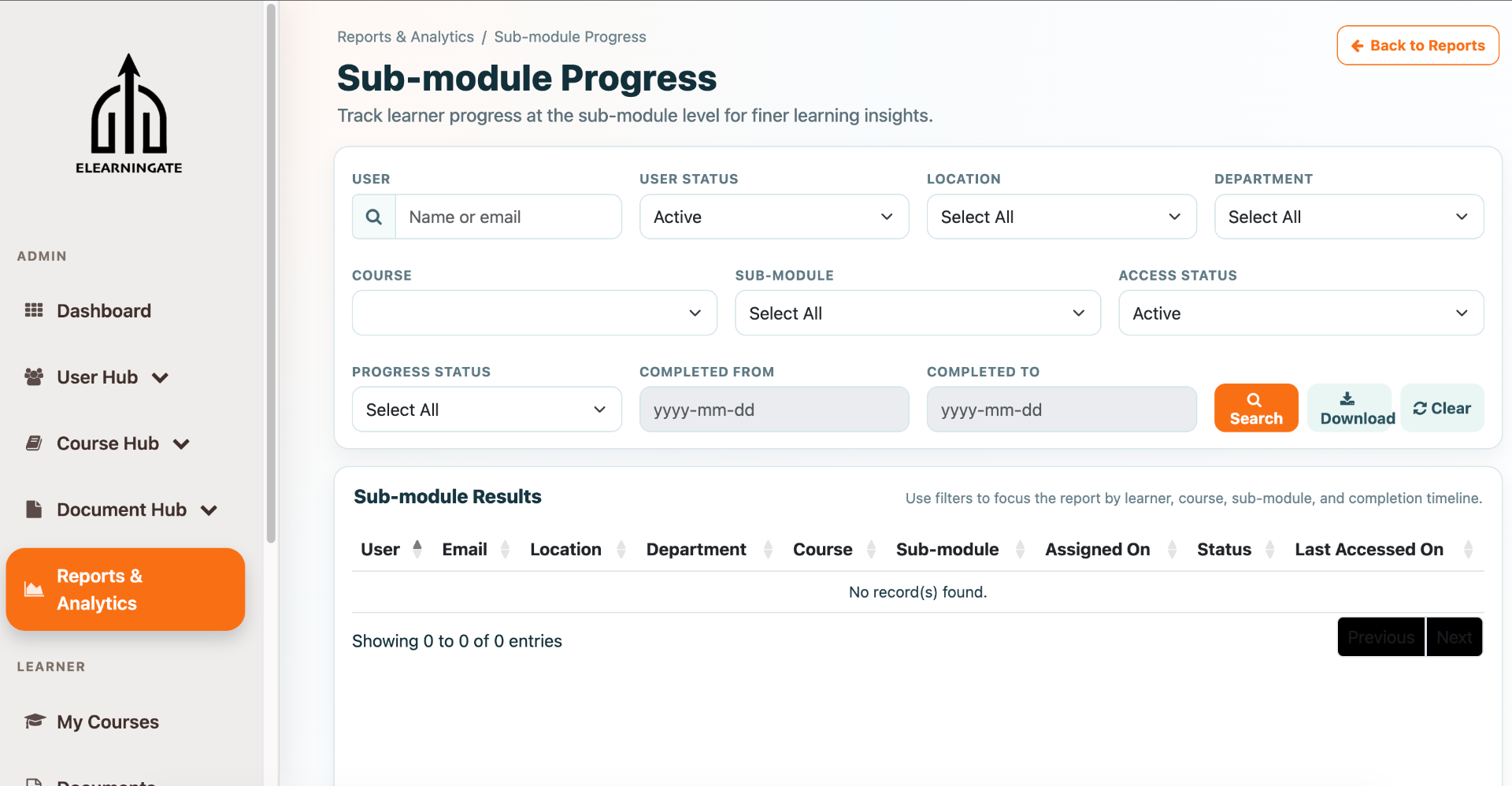 Analytics & reporting screen 3