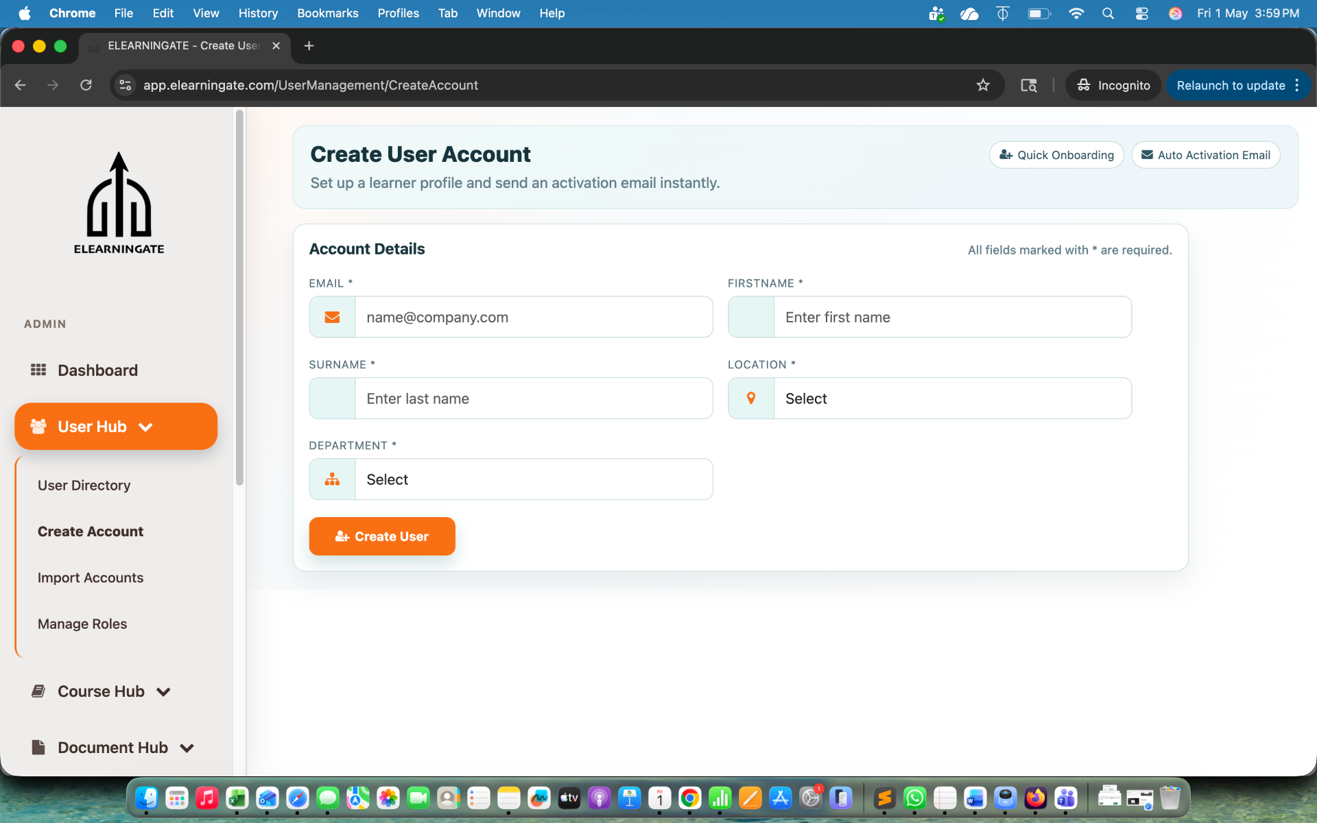 User management screen 2